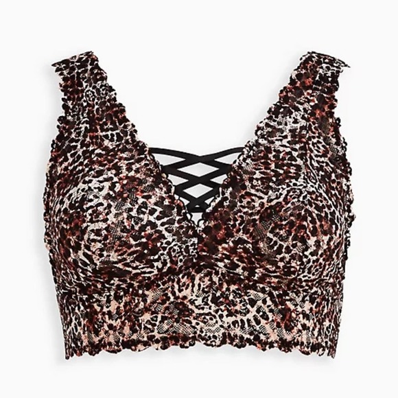 torrid Other - Torrid Lace Up Bralette - Leopard 2X NWT